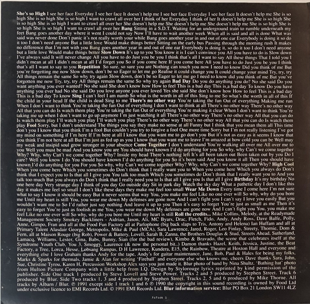 Blur - Leisure (LP usado)