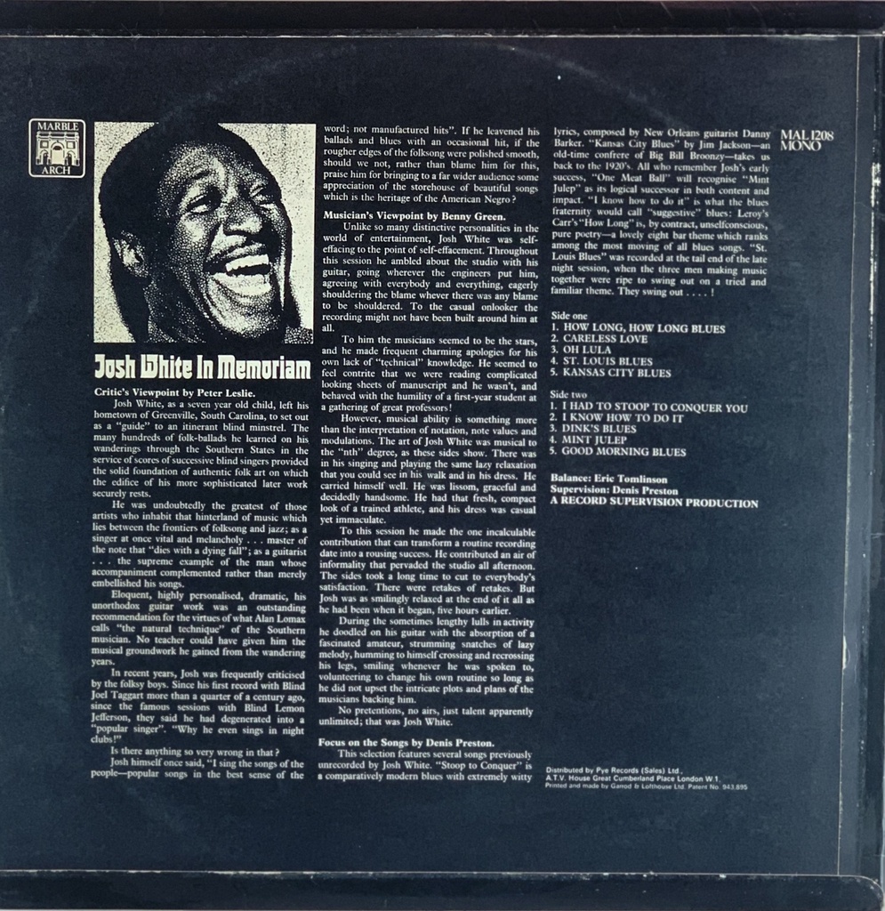 Josh White - In Memorian (LP usado)