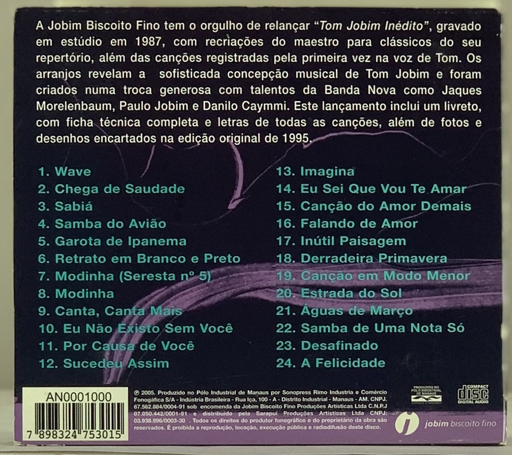 Tom Jobim – Inédito (CD usado)
