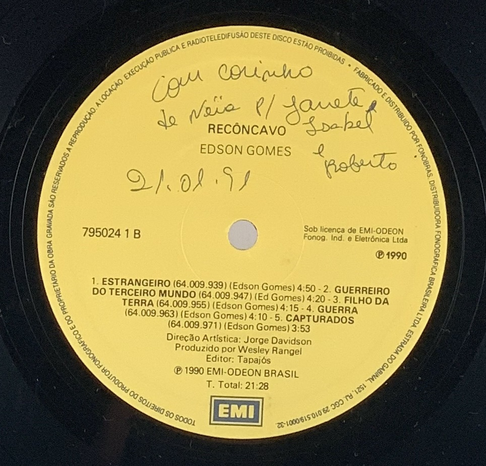 Edson Gomes e Banda Cão de Raça – Recôncavo (LP usado)