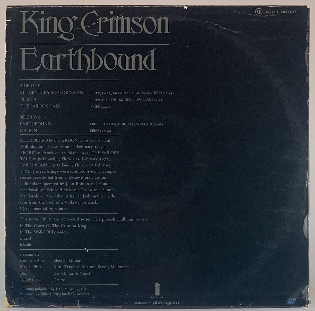 King Crimson – Earthbound (LP usado)