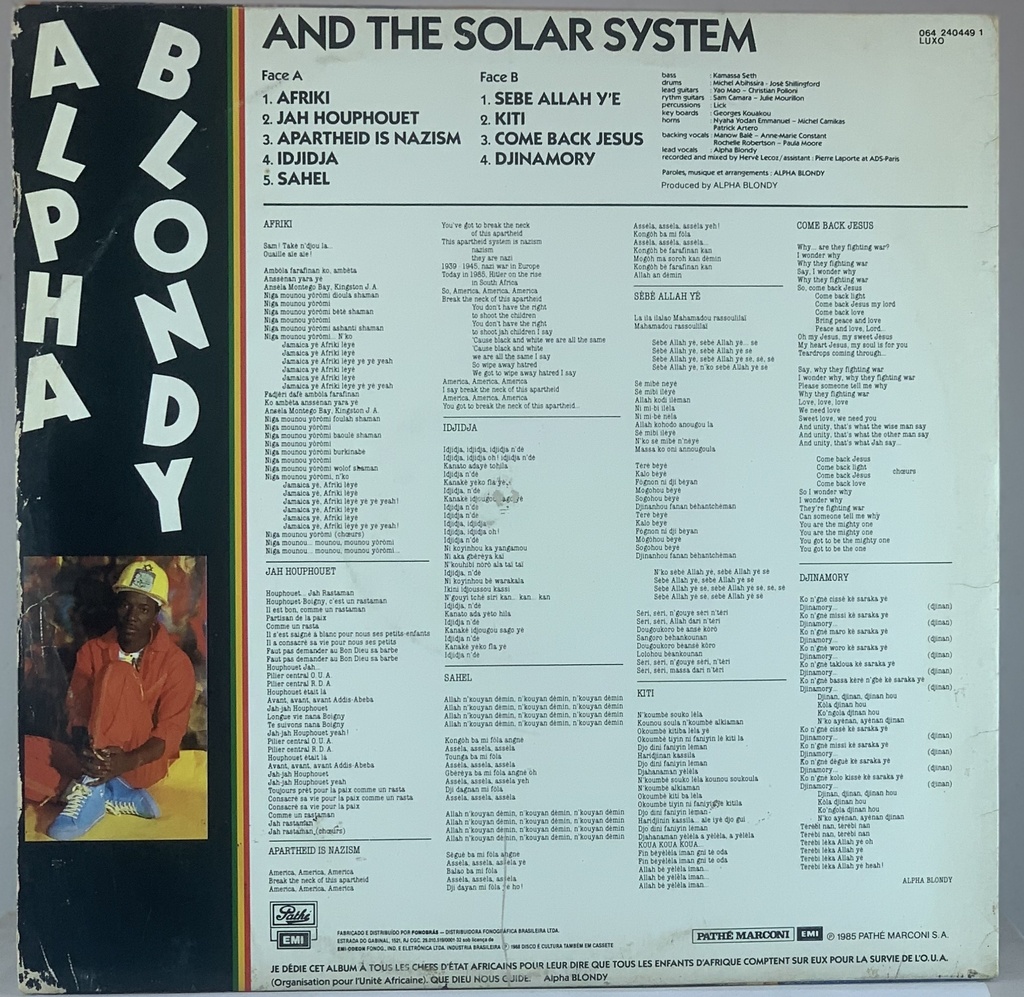 Alpha Blondy – Apartheid Is Nazism (LP usado)