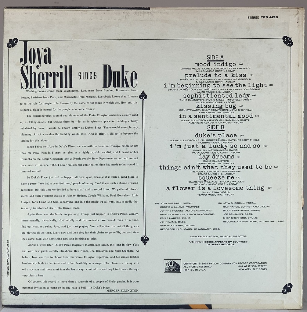 Joya Sherrill – Joya Sherrill Sings Duke (LP usado)