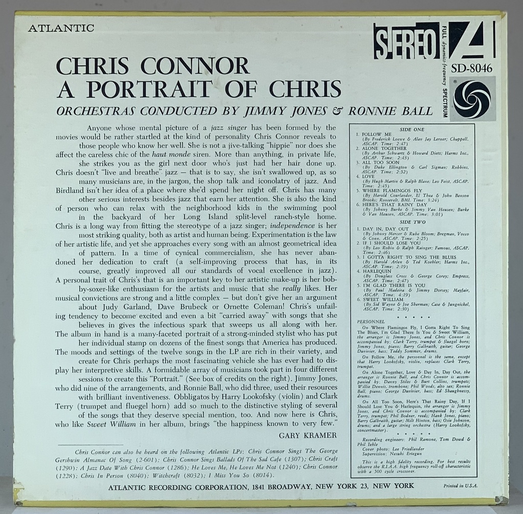 Chris Connor - A Portrait of Chris (LP usado)