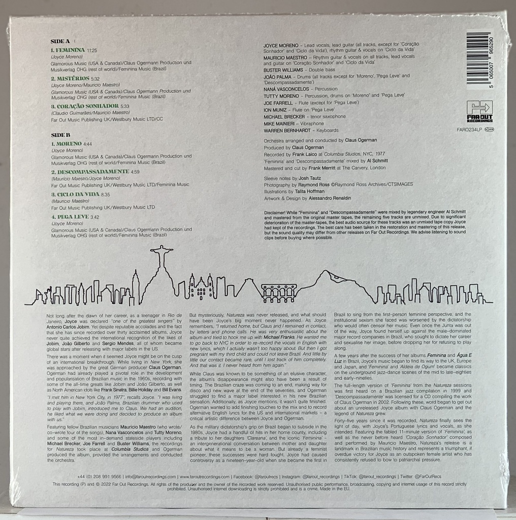 Joyce with Mauricio Maestro – Natureza [Produced, Arranged & Conducted by Claus Ogerman] (LP novo)