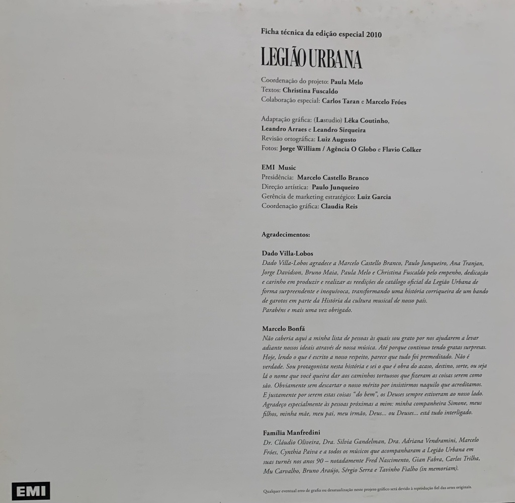 Legião Urbana - Legião Urbana [Ed.especial 180g, Capa dupla] (LP usado)