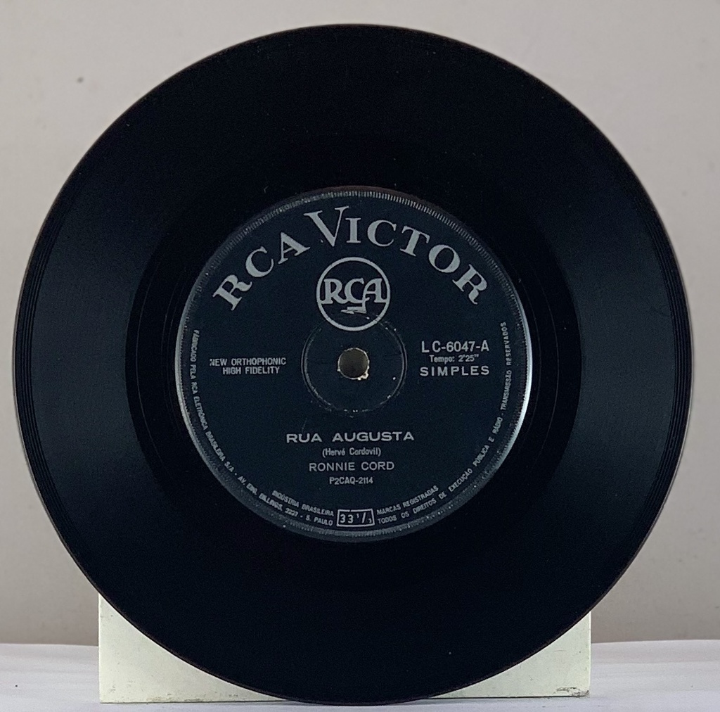 Ronnie Cord - Rua Augusta / Brotinho Difícil (Vinil 7" single usado)