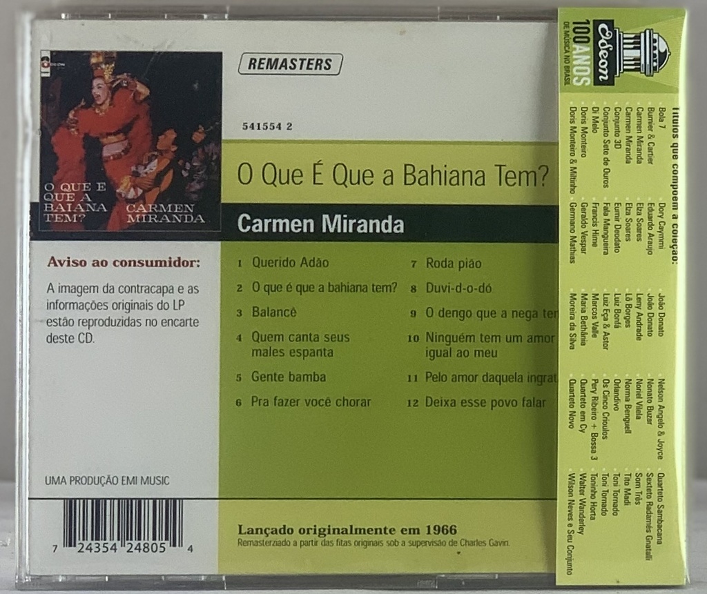 Carmen Miranda – O Que é Que a Baiana Tem? (CD usado)
