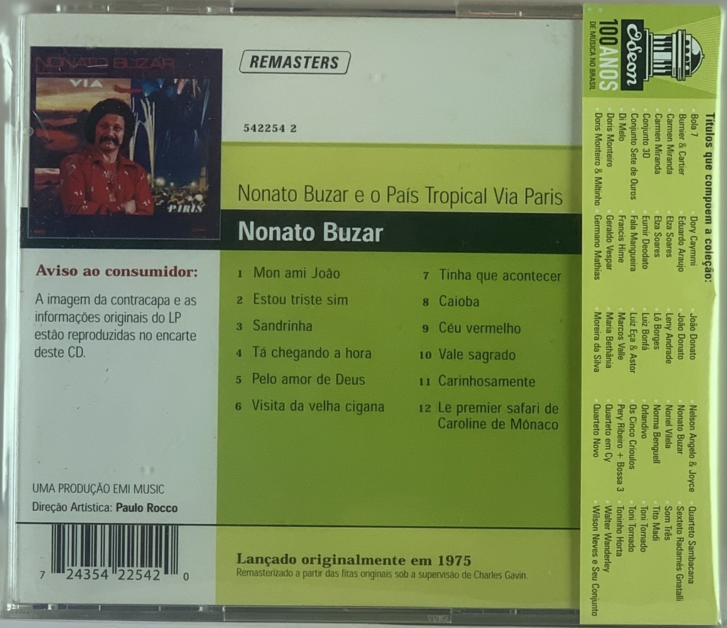 Nonato Buzar e o País Tropical - Via Paris (CD usado)