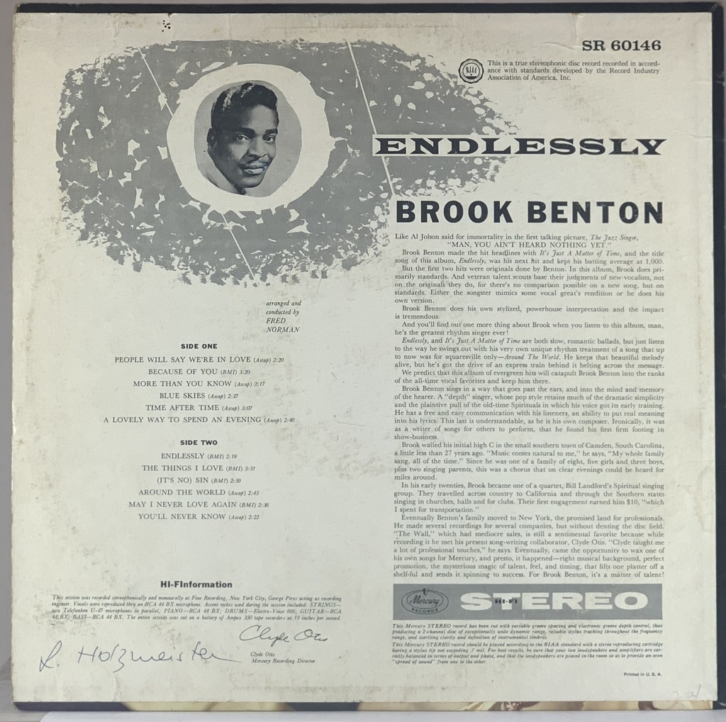 Brook Benton - Endlessly (LP usado)