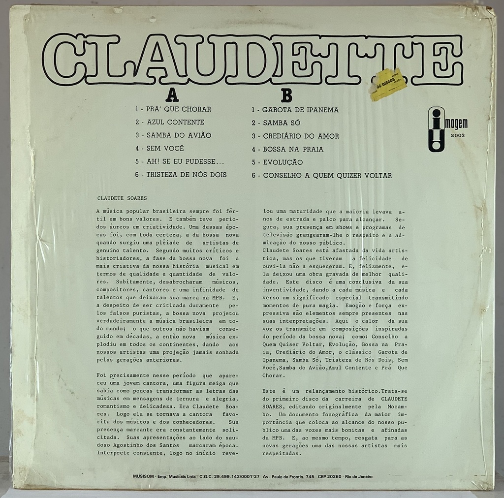 Claudette Soares – Claudette é Dona da Bossa (LP usado)