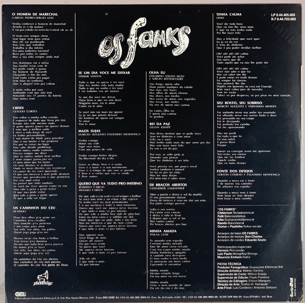 Os Famks - Os Famks [pré Roupa Nova] (LP usado)