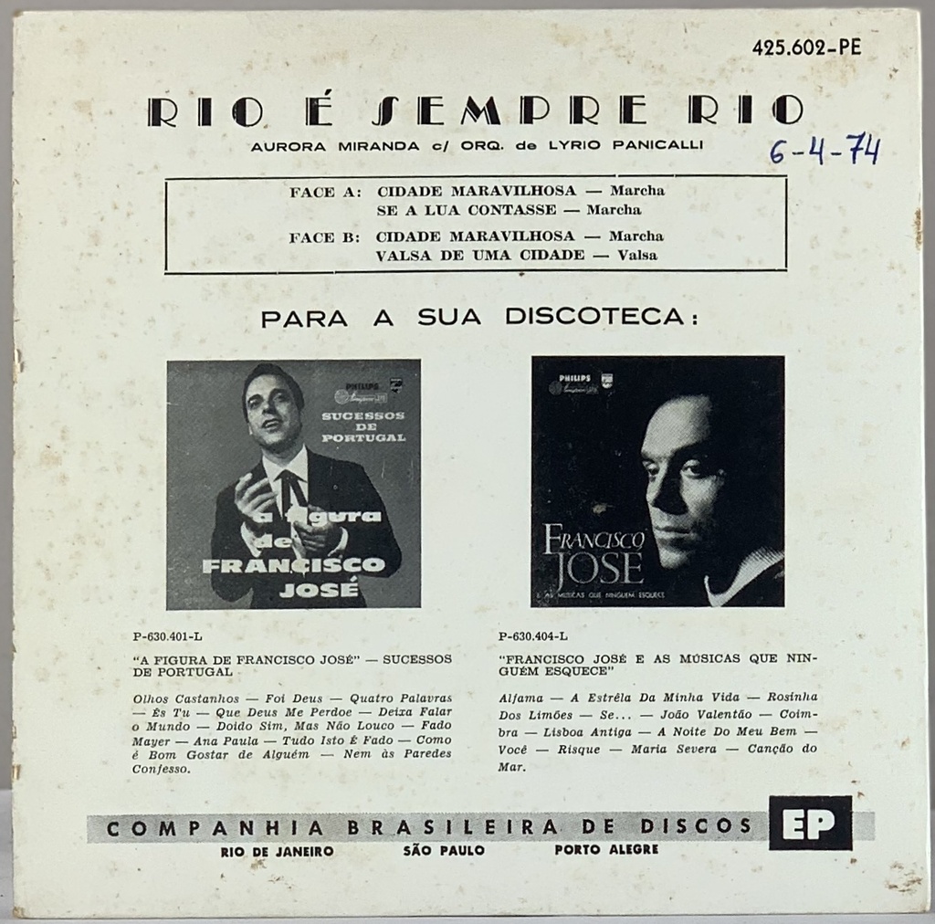 Aurora Miranda e a Orquestra Melódica de Lyrio Panicali* – Rio é Sempre Rio!