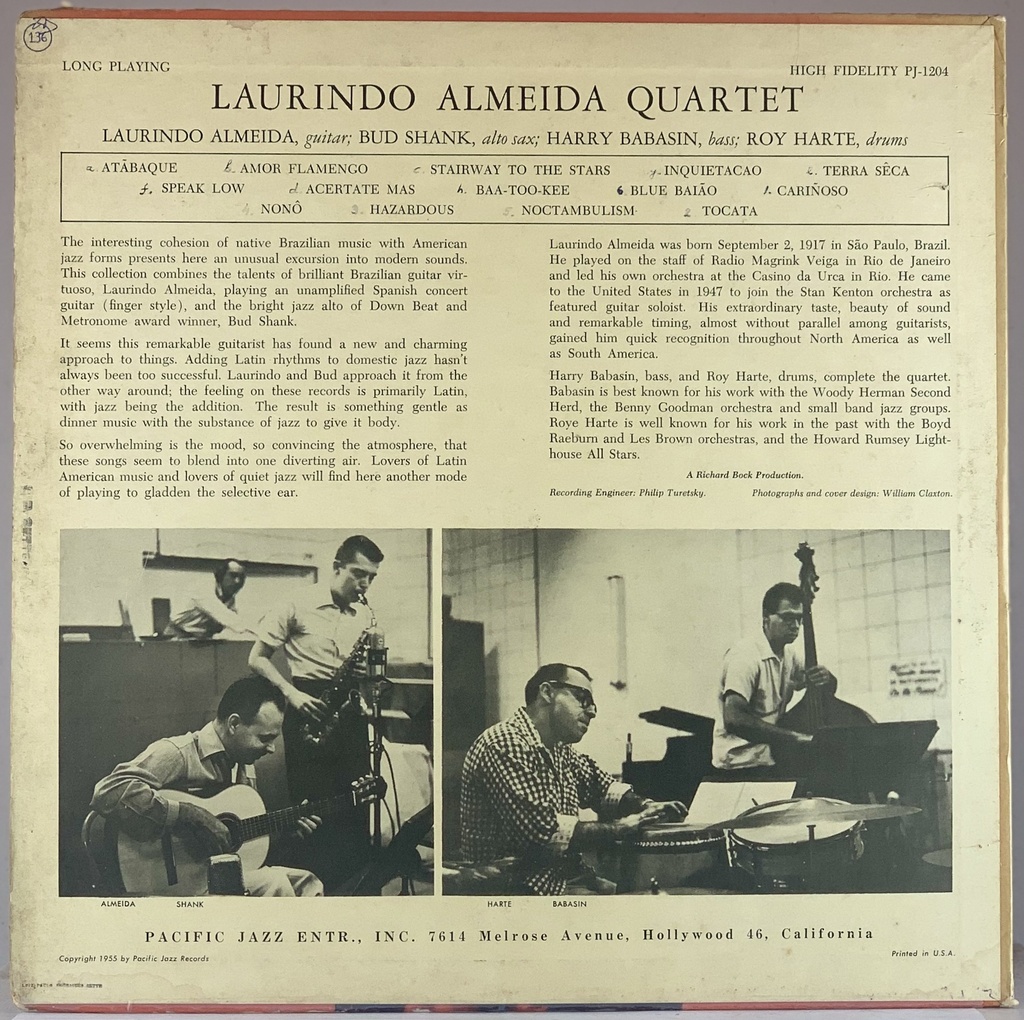 Laurindo Almeida Quartet Featuring Bud Shank (LP usado)