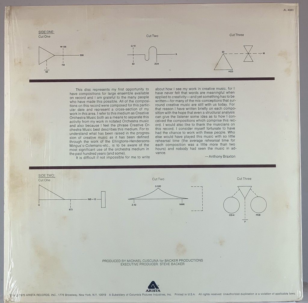 Anthony Braxton - Creative Orchestra Music 1976 (LP usado)