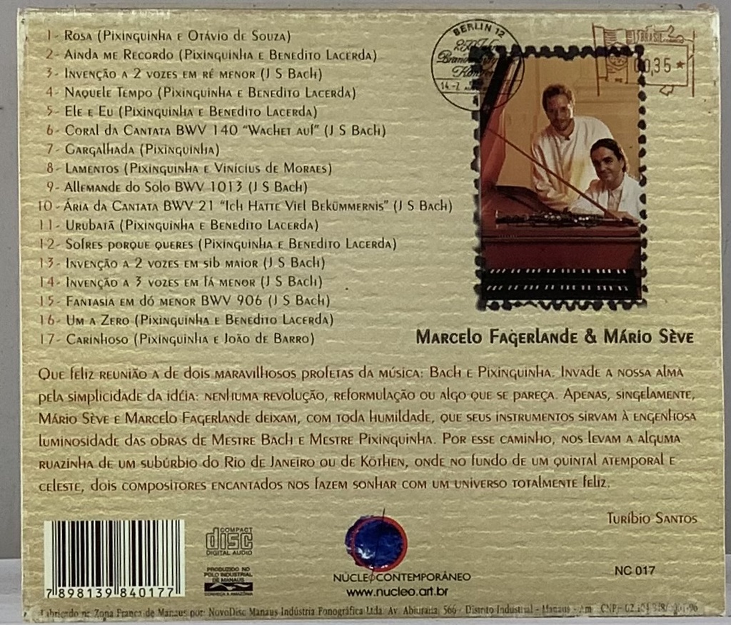 Mário Sève & Marcelo Fagerlande – Bach & Pixinguinha (CD usado)