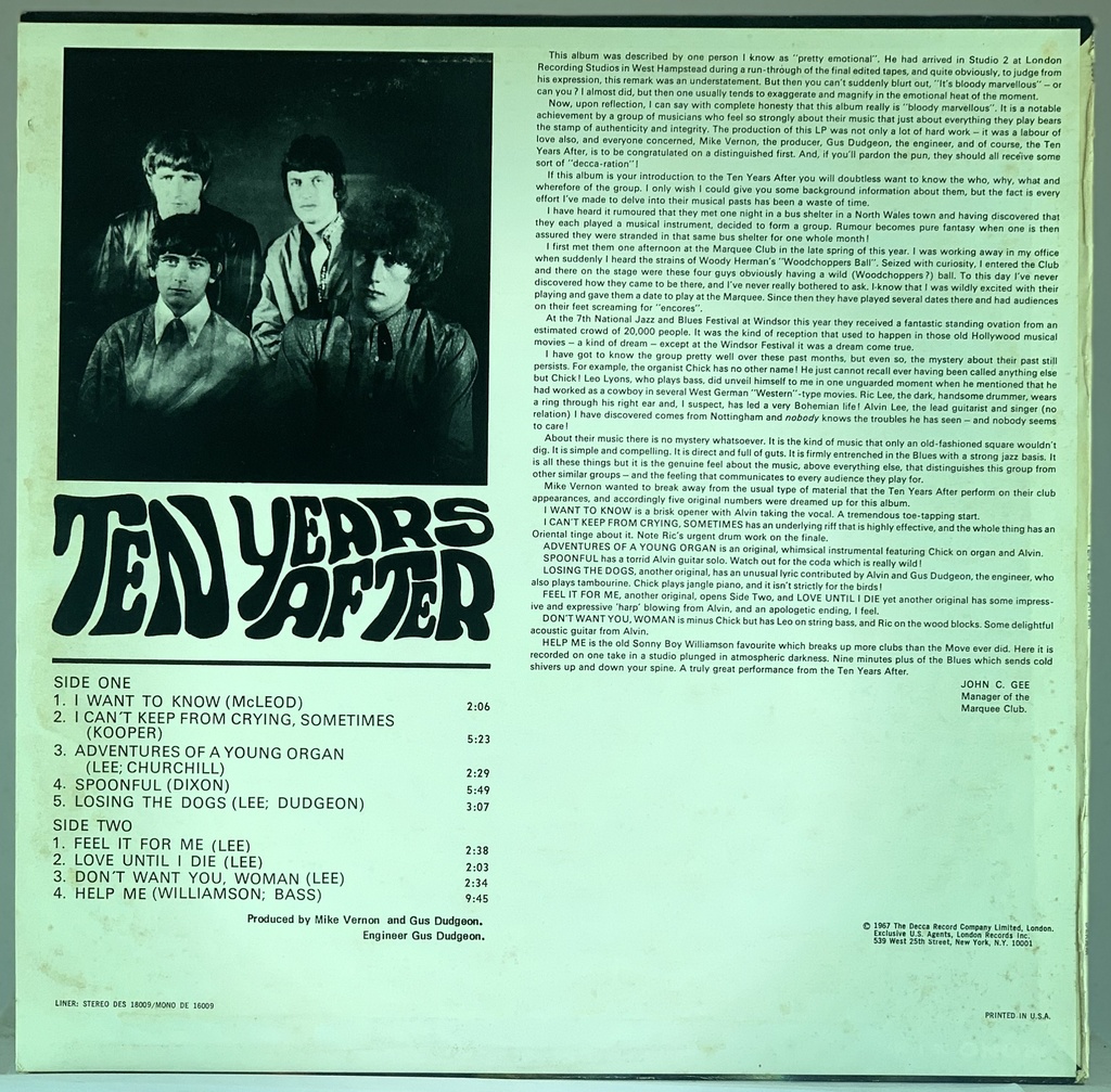 Ten Years After - Ten Years After (LP usado)