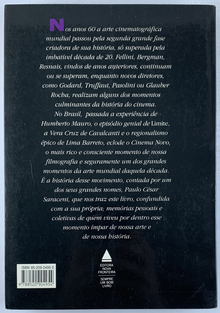 Por Dentro do Cinema Novo "Minha Viagem" - Paulo César Saraceni (Livro usado)