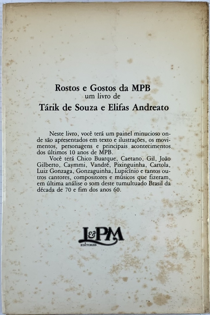 Rostos e Gostos da Música Popular Brasileira - Tárik de Souza e Elifas Andreato (Livro usado)