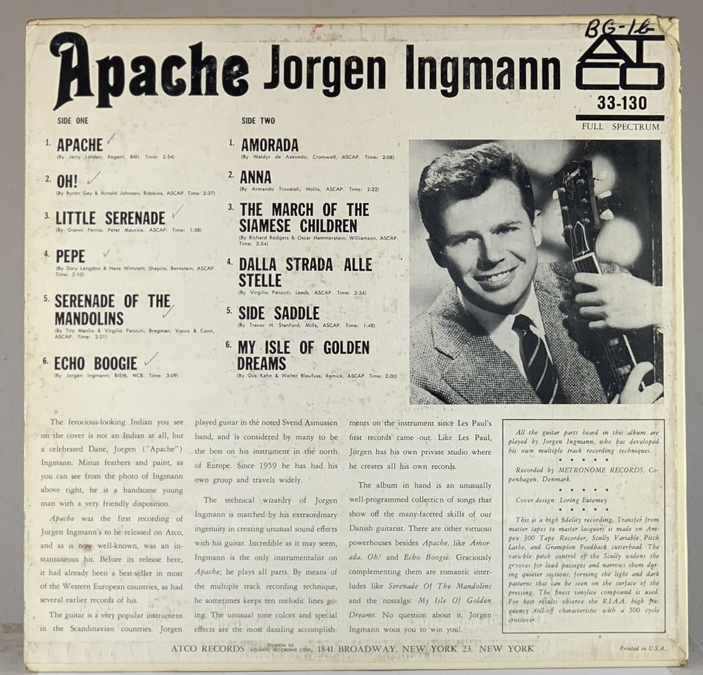 Jorgen Ingmann - Apache (LP usado)