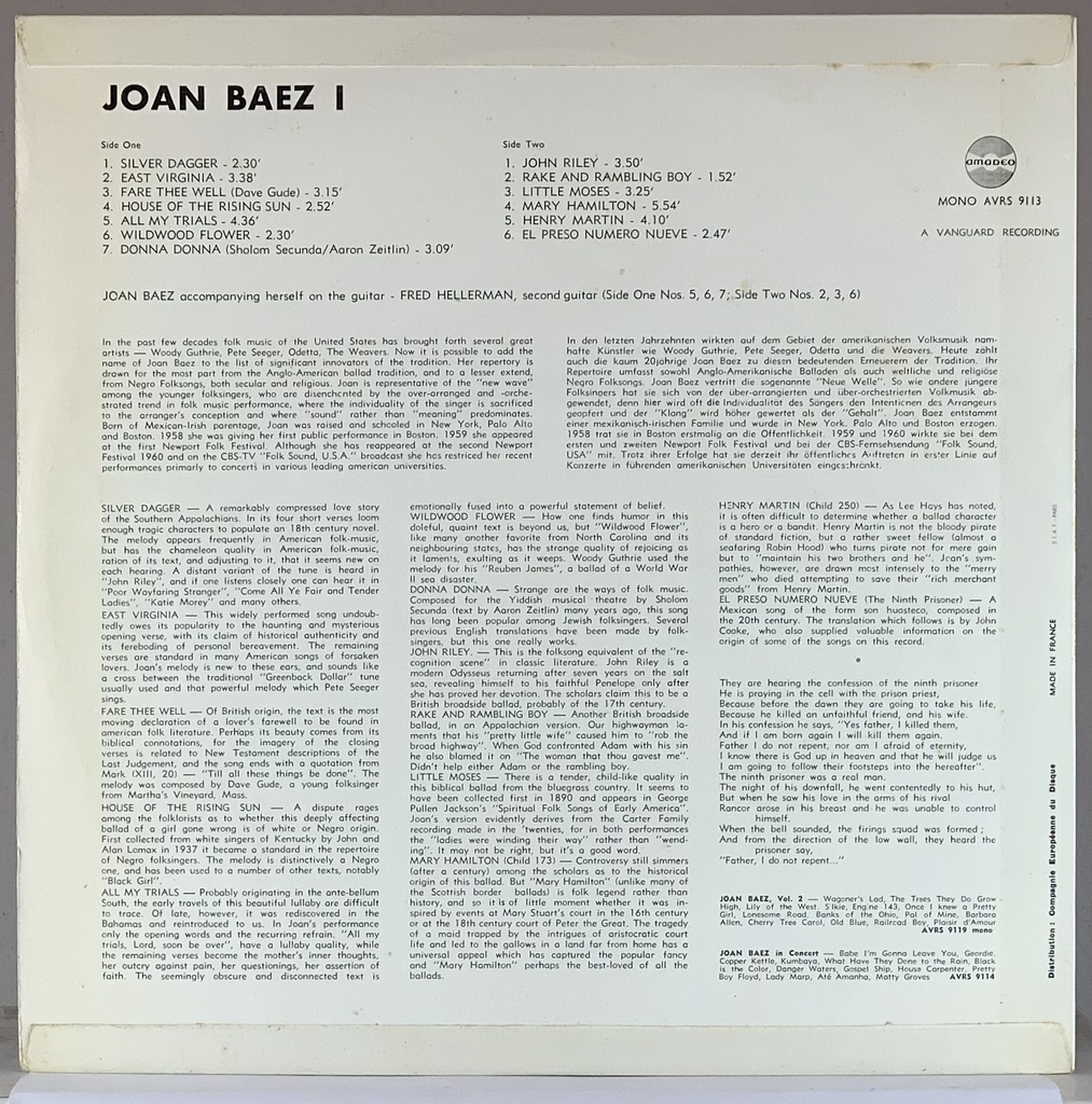 Joan Baez – I (LP usado)