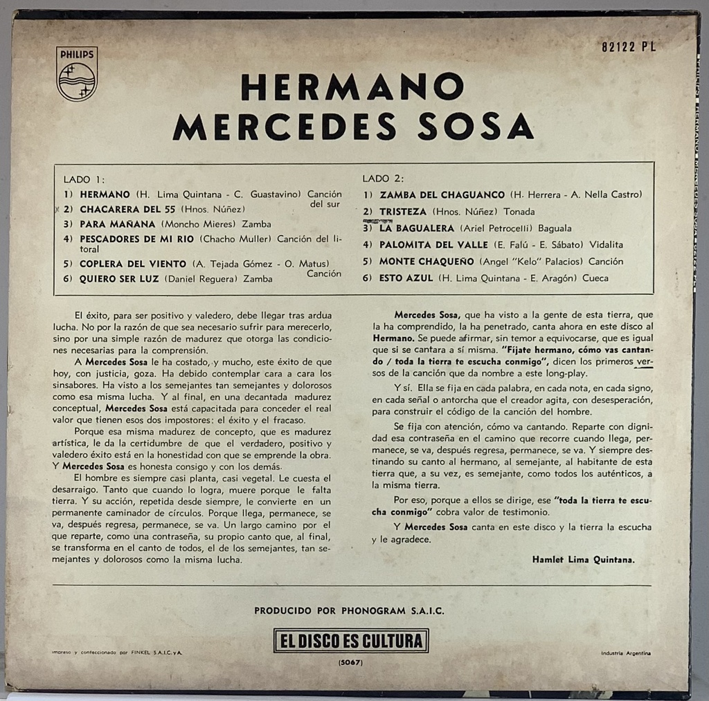 Mercedes Sosa – Hermano (LP usado)