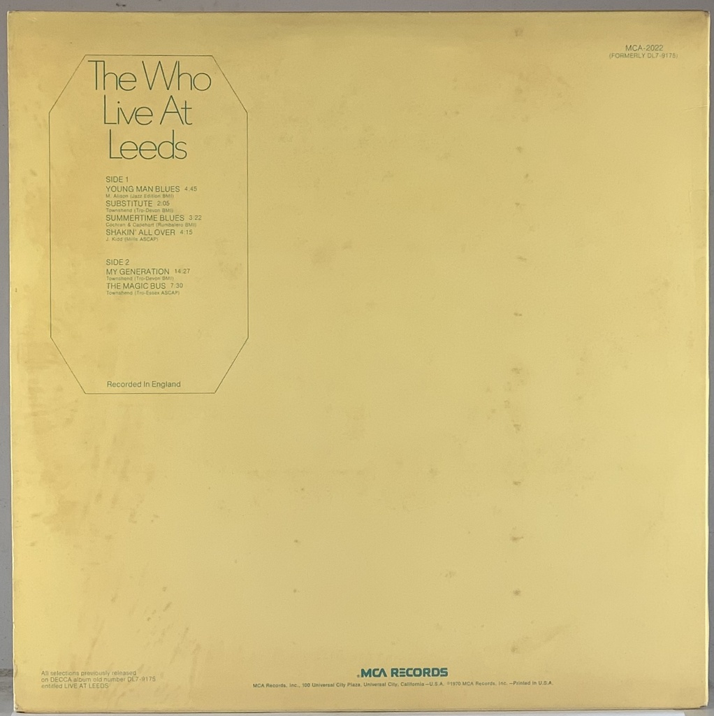 The Who - Live At Leeds (LP usado)