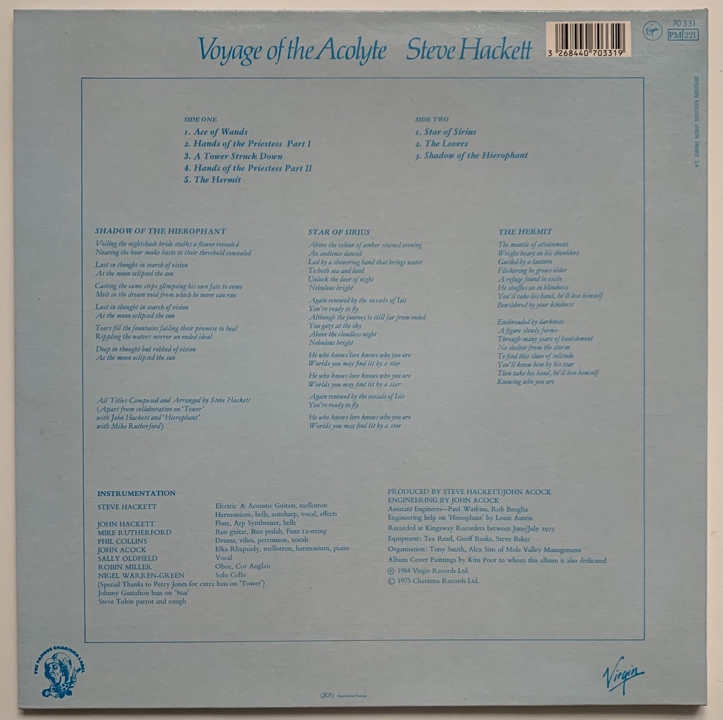 Steve Hackett - Voyage of the Acolyte (LP usado)