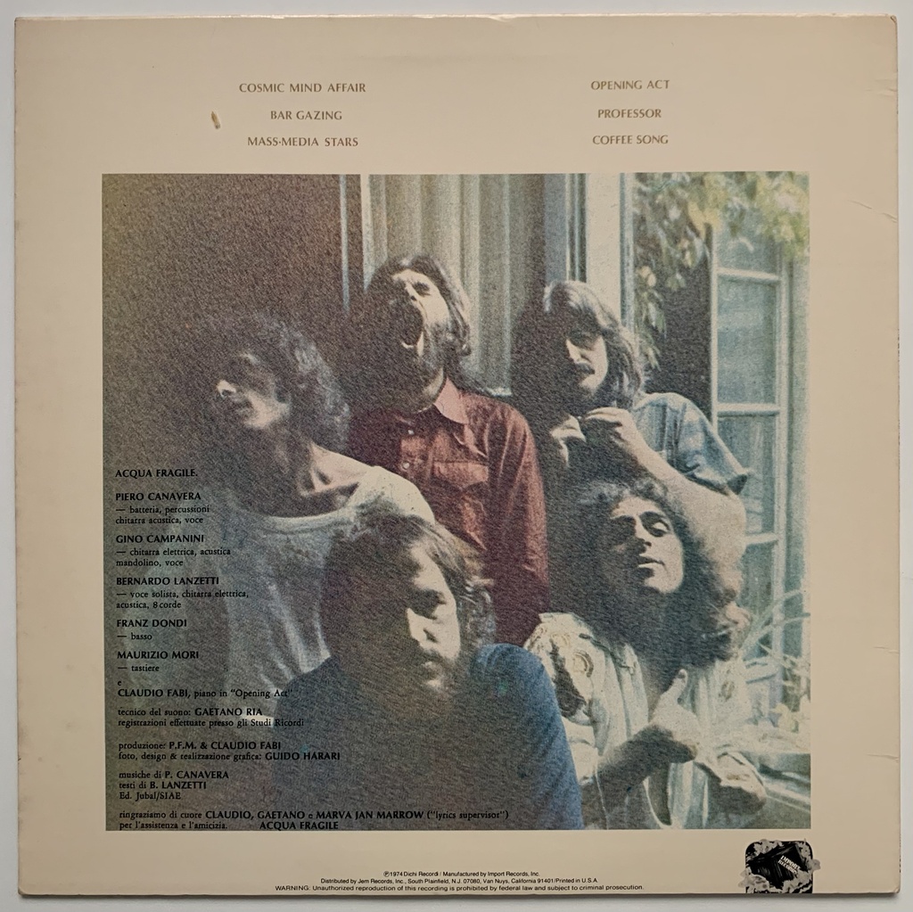 Acqua Fragile - Mass•Media Stars (LP usado)