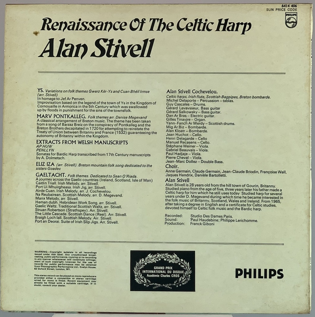 Alan Stivell - Renaissance of the Celtic Harp (LP usado)