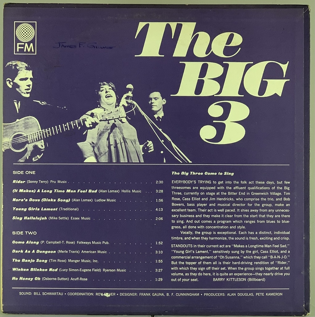 Big 3,The - The Big 3 [Mama Cass Elliot] (LP usado)