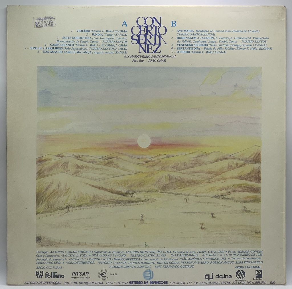 Elomar, Turibio Santos, Xangai - Concerto Sertanez (LP usado)