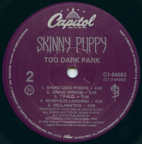 Skinny Puppy - Too Dark Park (LP usado)