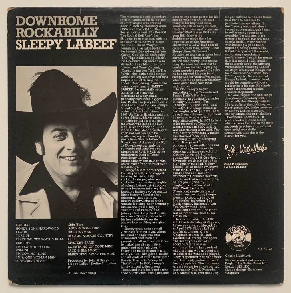 Sleepy LaBeef - Downhome Rockabilly (LP usado)