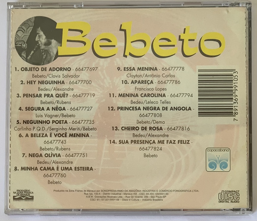 Bebeto - Swing, Balanço, Samba (CD usado)
