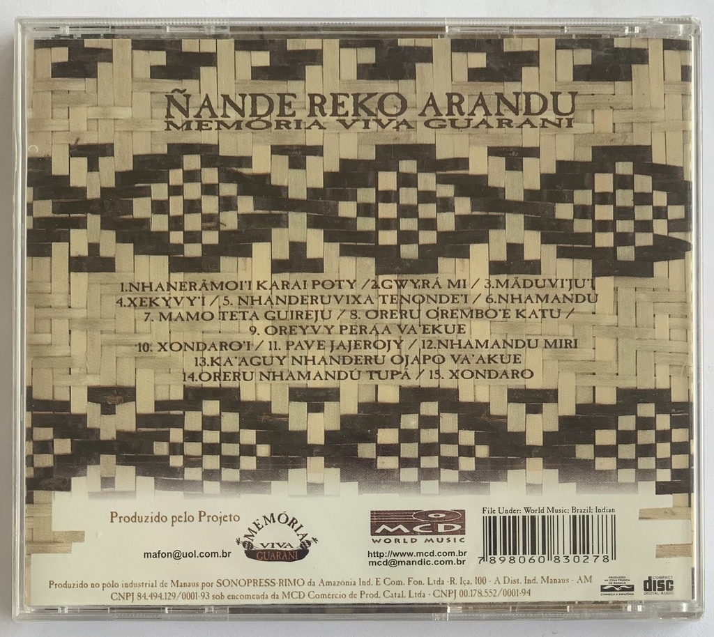 Nande Reko Arandu - Memória Viva Guarani (CD novo)