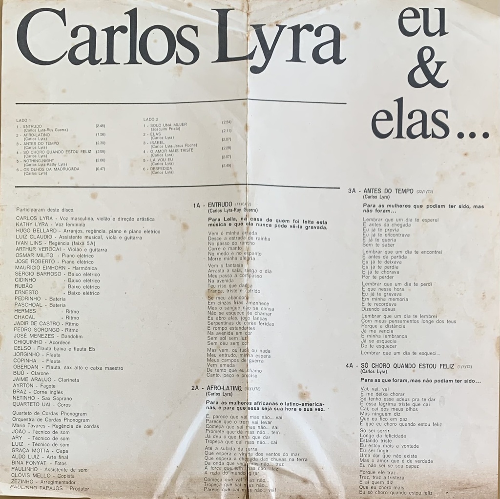 Carlos Lyra – Eu & Elas ...(LP usado)