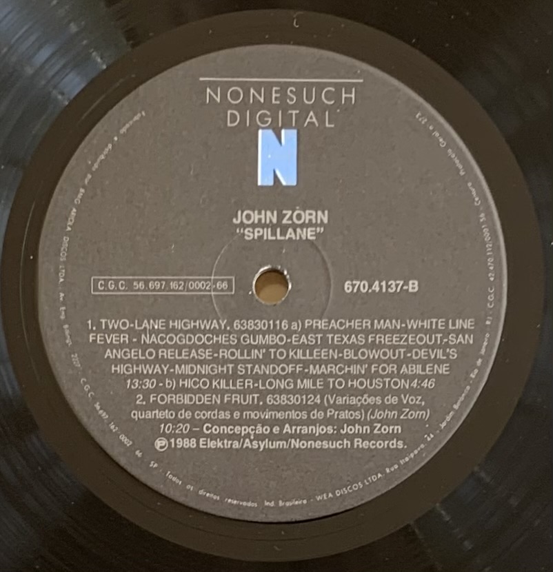 John Zorn - Spillane(LP usado)