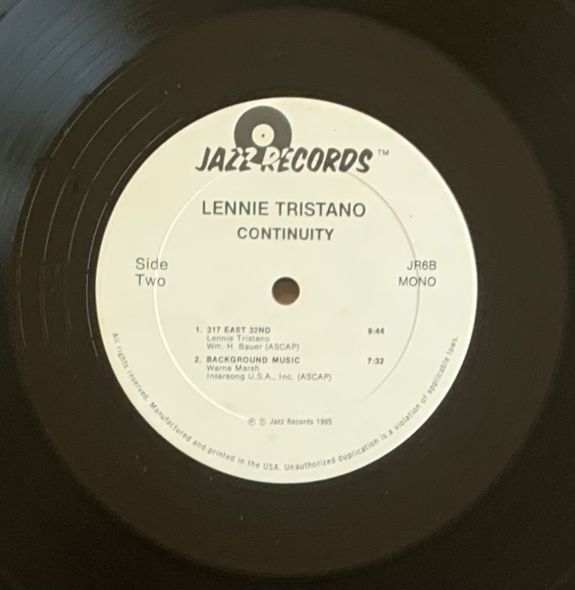 Lennie Tristano - Continuity (LP usado)