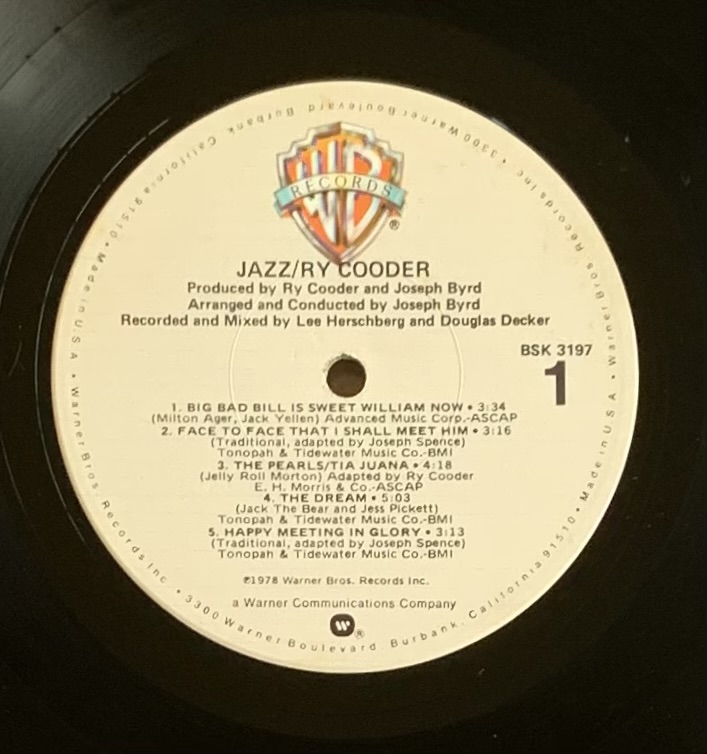 Ry Cooder - Jazz (LP usado)