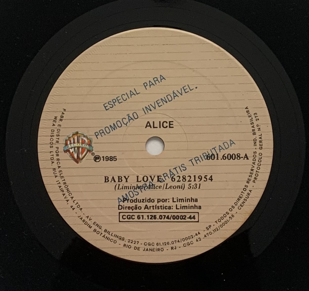 Alice (Pink Pank) - Baby Love / 24 Frames per Second (Vinil 7" usado)