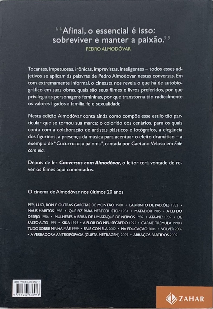 Conversas com Almodóvar - Frederic Strauss (Livro usado)