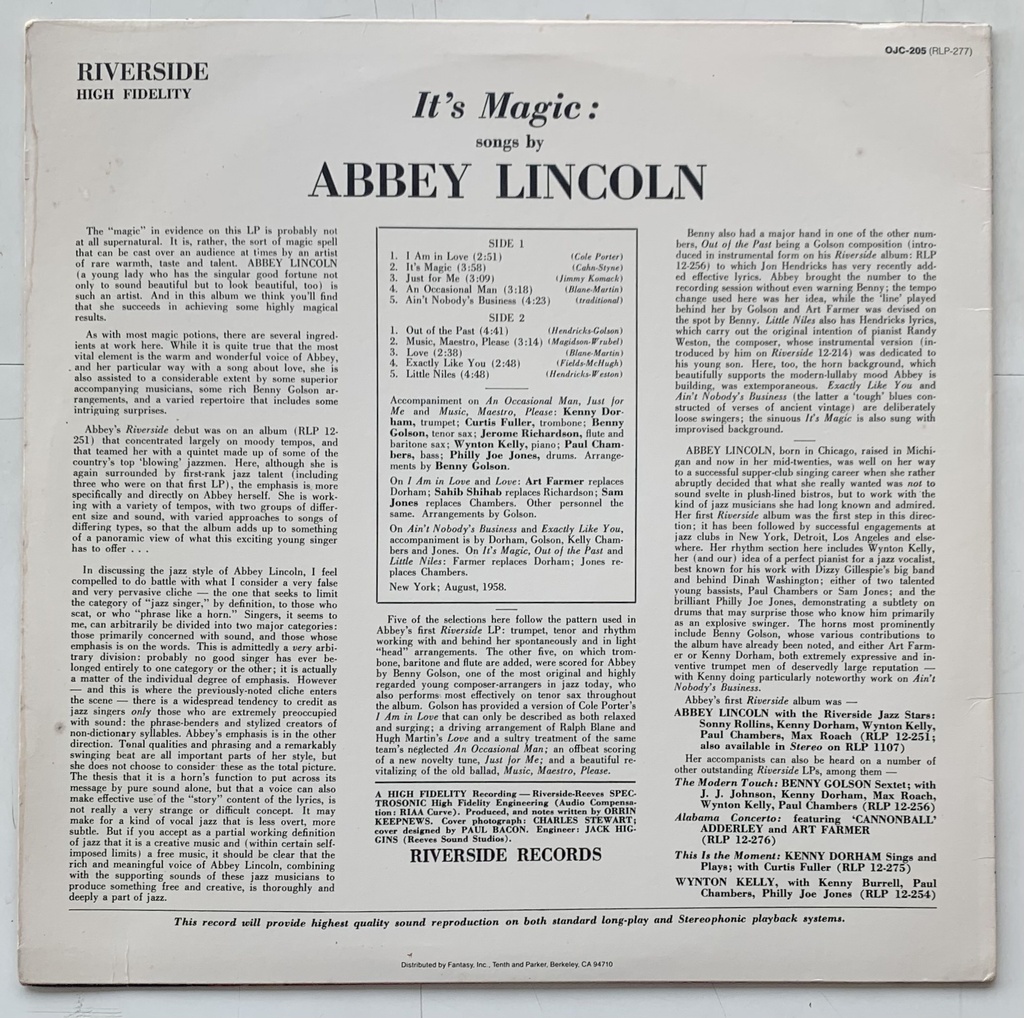 Abbey Lincoln – It's Magic (LP usado)