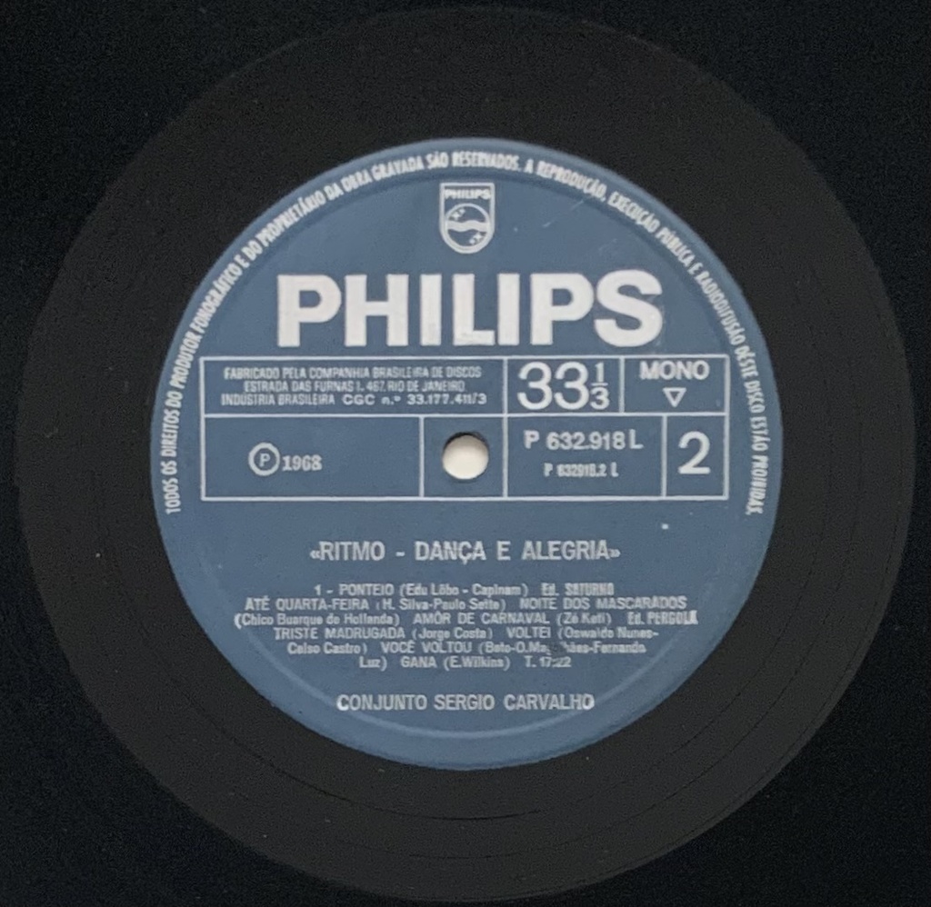 Conjunto de Sergio Carvalho - Ritmo Dança Alegria (LP usado)