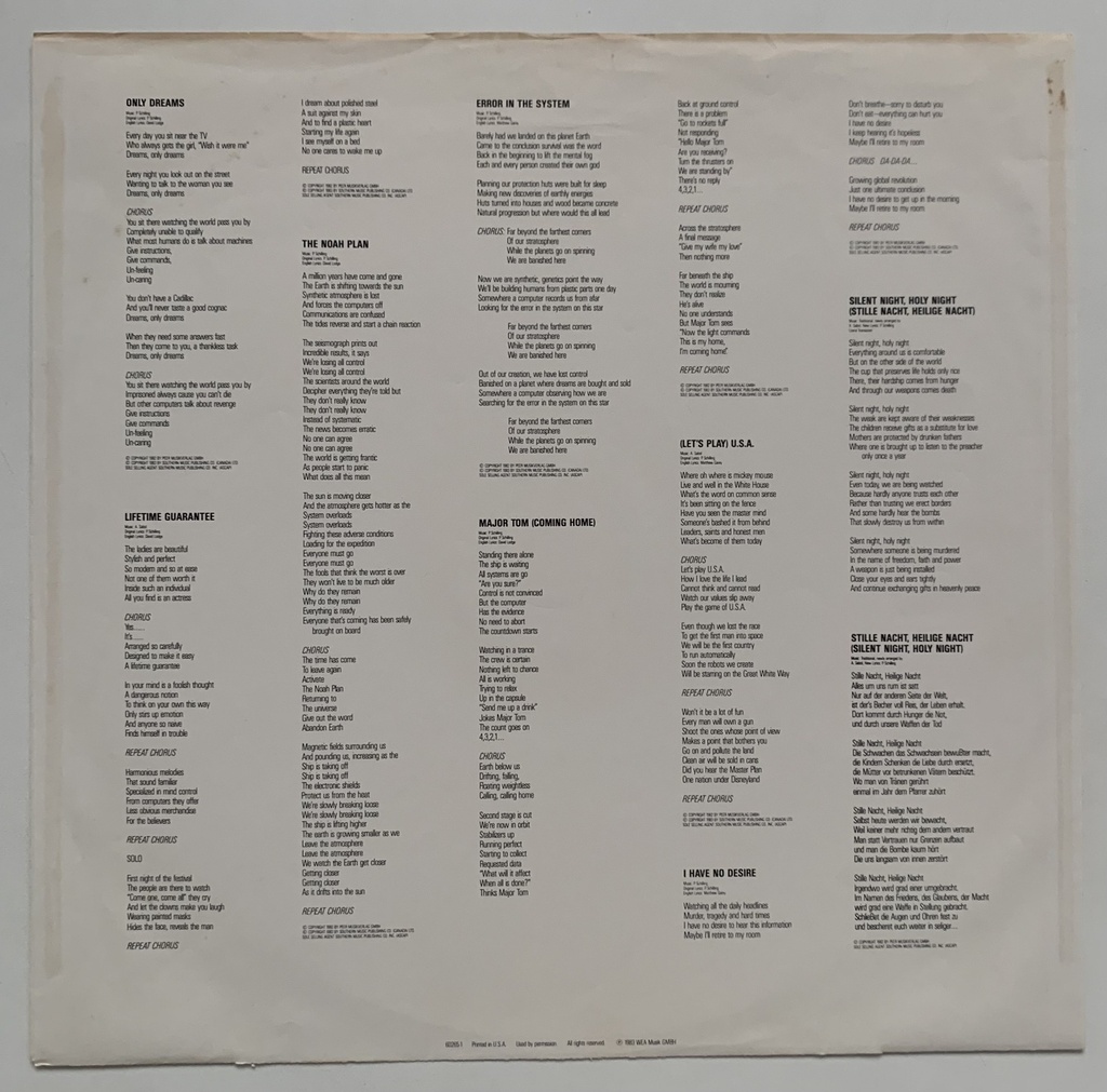 Peter Schilling - Error in the System (LP usado)