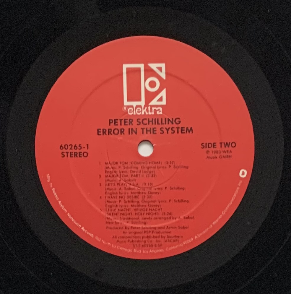 Peter Schilling - Error in the System (LP usado)