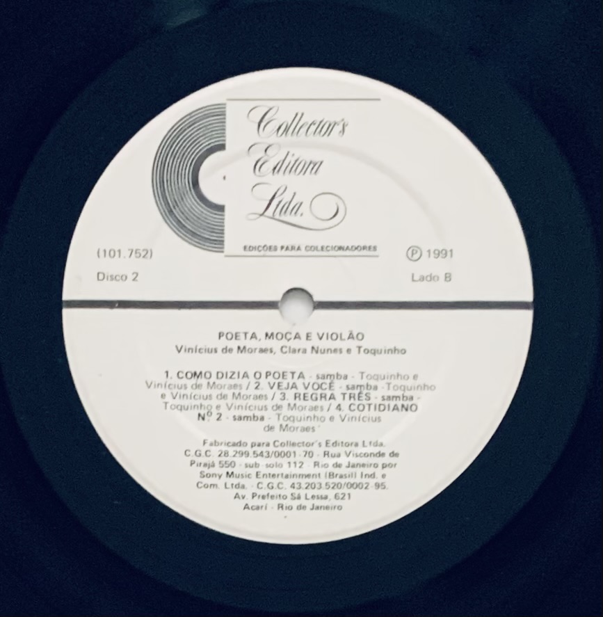 Vinicius de Moraes, Clara Nunes, Toquinho - Poeta, Moça e Violão (3LPs usado)