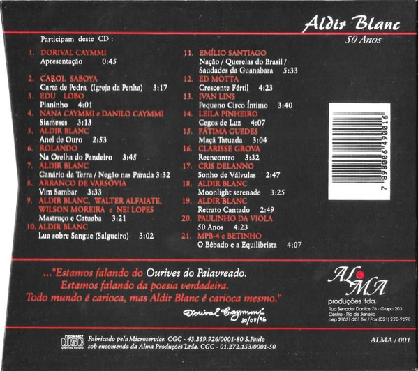 Aldir Blanc – Aldir Blanc 50 Anos (CD usado)