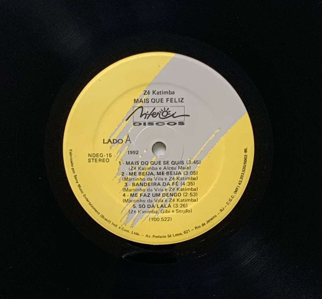 Zé Katimba – Mais Que Feliz (LP usado)
