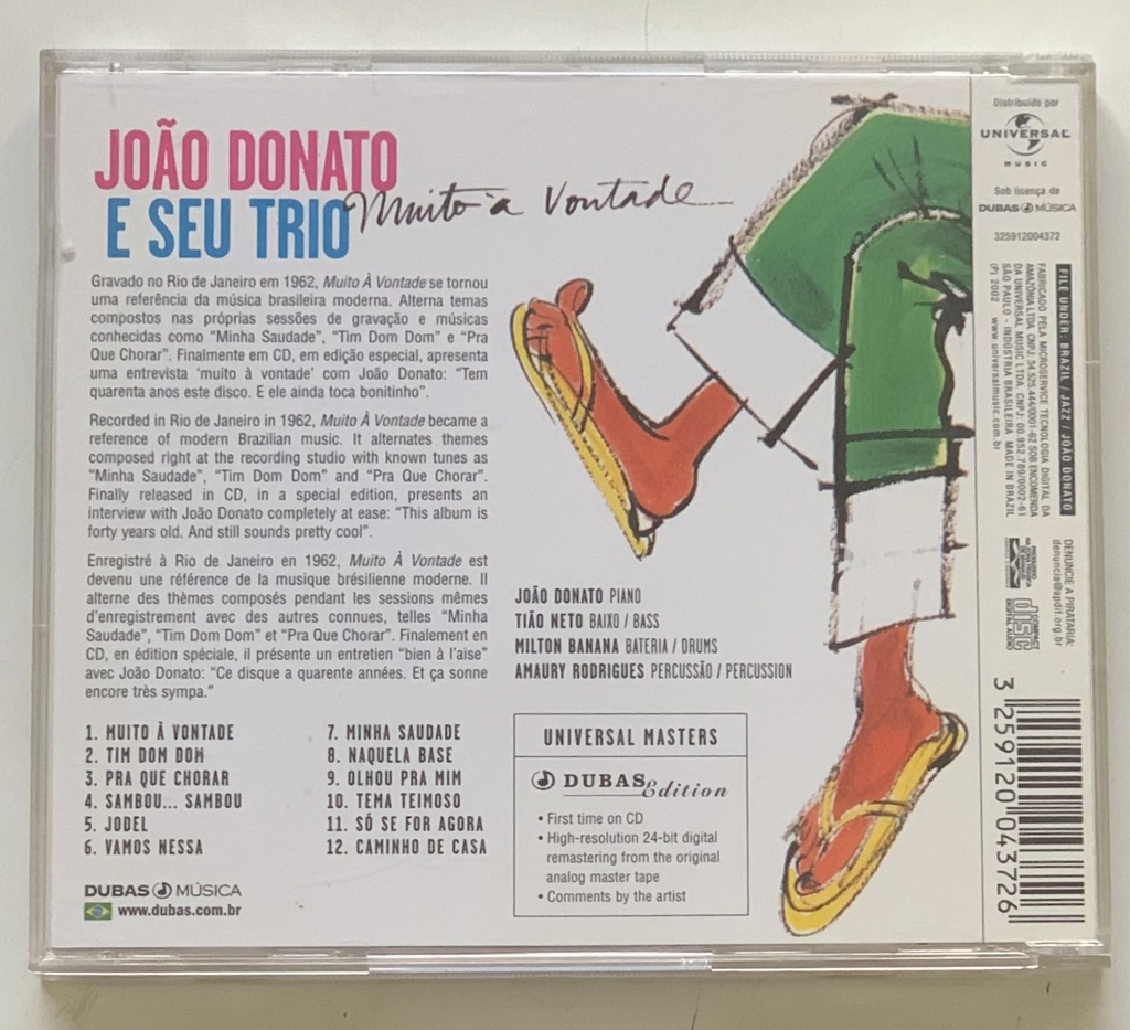 João Donato e Seu Trio - Muito à Vontade (CD usado)